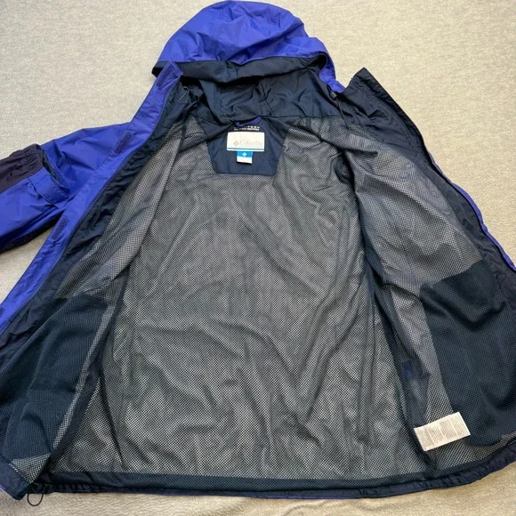 Columbia Jacket Womens XL Violet Blue Acadia II Rain Coat Omni Tech Waterproof - Picture 4 of 12